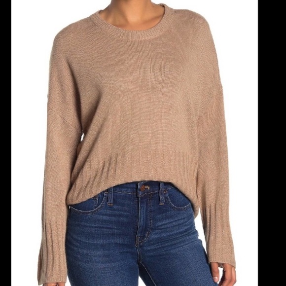 Madewell Crew Neck Long Sleeved Pullover Sweater, Size XXS, Tan - Picture 1 of 11